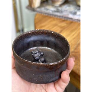 水山万物木窑原茶宠物单杯手工茶具木烧十二生肖大师杯荆鸡南蛮风