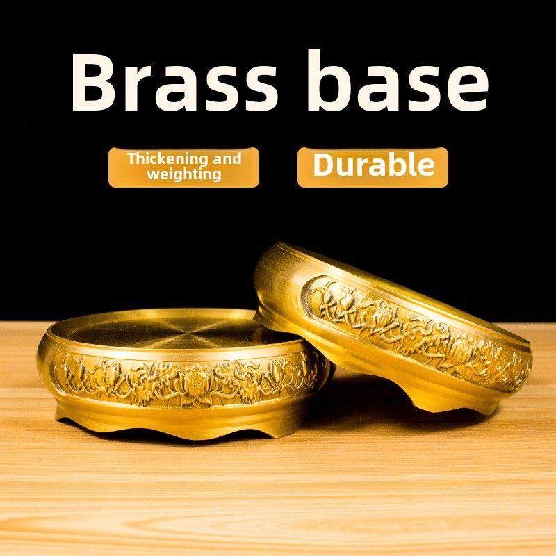 压花铜底圆莲花铜底纯铜底室内香炉聚宝盆百福缸铜底,家居饰品,装饰摆件,淘宝优惠券,粉丝福利购,淘宝优惠卷