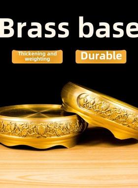 压花铜底圆莲花铜底纯铜底室内香炉聚宝盆百福缸铜底