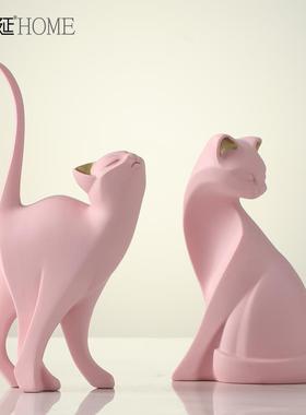 妖娆猫北欧风格家居装饰品酒柜客厅电视柜摆件创意房间桌面小摆设