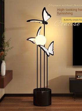 蝴蝶落地灯摆件客厅电视柜旁沙发高级感卧室法式中古艺术立式台灯