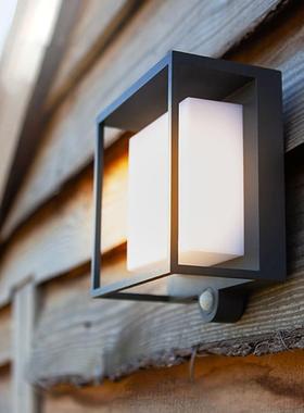 UME户外壁灯太阳能灯防水红外感应现代别墅庭院灯室外过道阳台灯