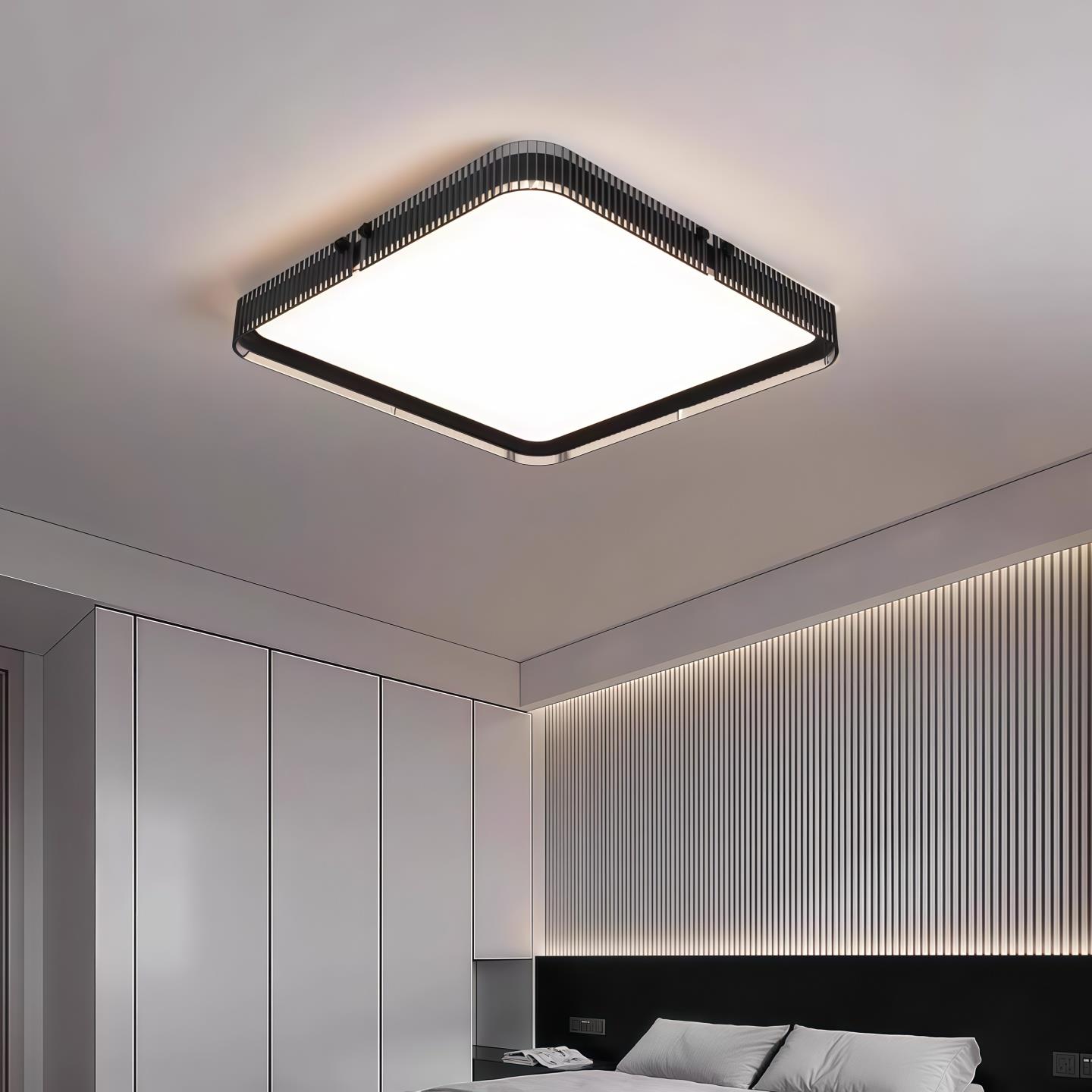 北欧卧室吸顶灯现代简约大气高级感玻璃意式极简创意次卧书房灯具