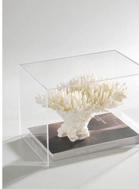 轻奢白色珊瑚水晶摆件家具样板间售楼处酒店桌面软装饰品