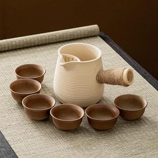 围炉煮茶壶罐罐茶烤奶茶侧把壶碳火煮茶炉煮茶杯子煮茶器陶壶茶具