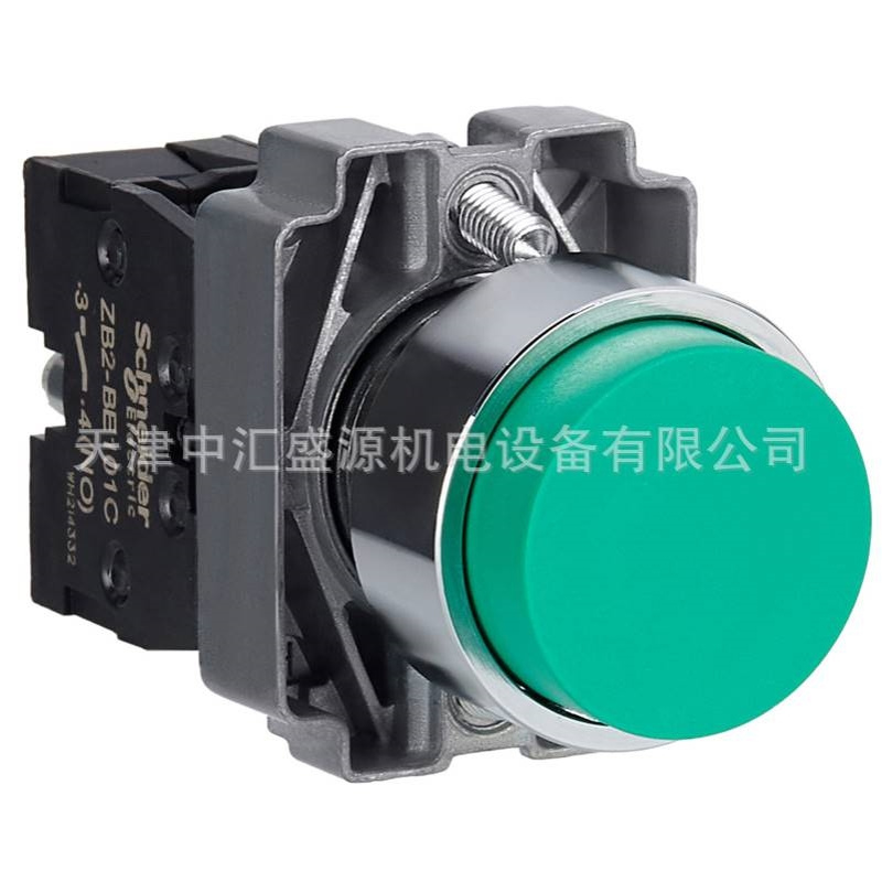 XB2BL31C绿色凸头按钮ZB2BL3C+ZB2BZ101C按钮开关1NO弹簧复位