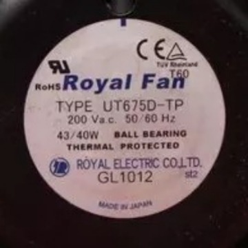 现货ROYAL FAN TYPE UT675D-TP 200VAC 43/40W 172*150*55质保2年