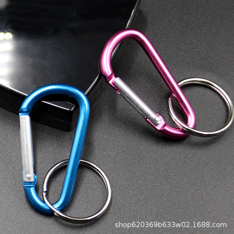 4号D型登山扣加圈铝合金户外扣 水瓶扣 多功能扣快挂