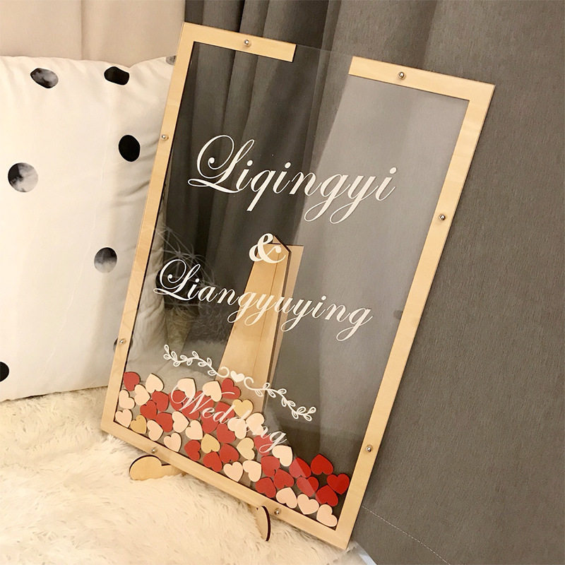 个性创意木质签名板签到册结婚礼庆生日聚会布置道具装饰透明,模玩/动漫/周边/娃圈三坑/桌游,文化/体育周边,淘宝优惠券,粉丝福利购,淘宝优惠卷