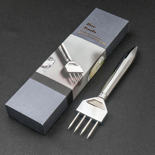 304不锈钢四叉冰锥 调酒冰叉  酒吧鸡尾酒凿冰器圆球冰凿子除冰器