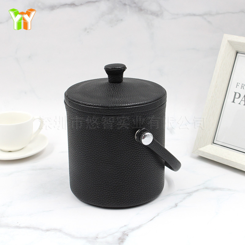 带盖不锈钢冰桶皮套 内胆冰桶保护套 酒吧冰桶粒带盖套子