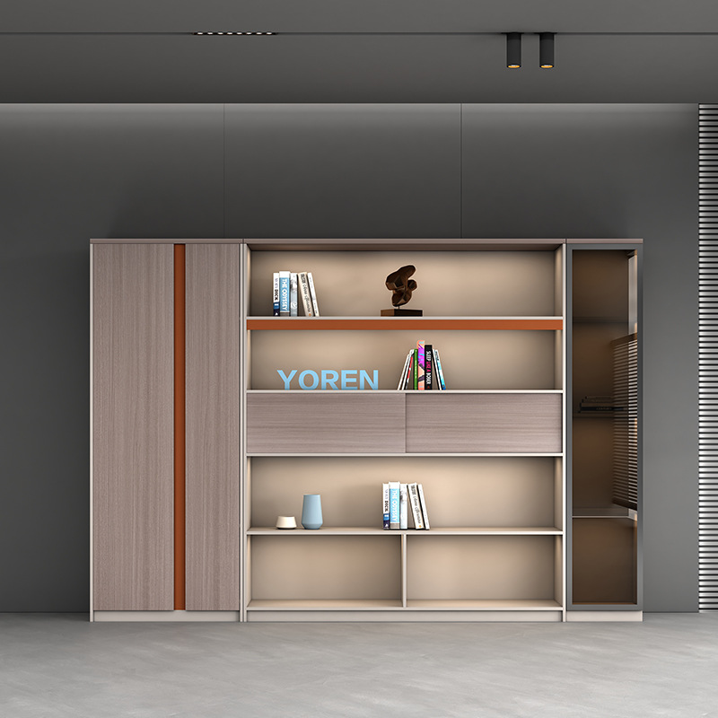 YOREN友仁文件柜办公室落地档案柜简约现代办公室老板桌配套书柜