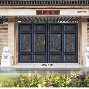 品贵厂家铝艺大门 铝合金安全门庭院墙大门 别墅电动平移防盗门