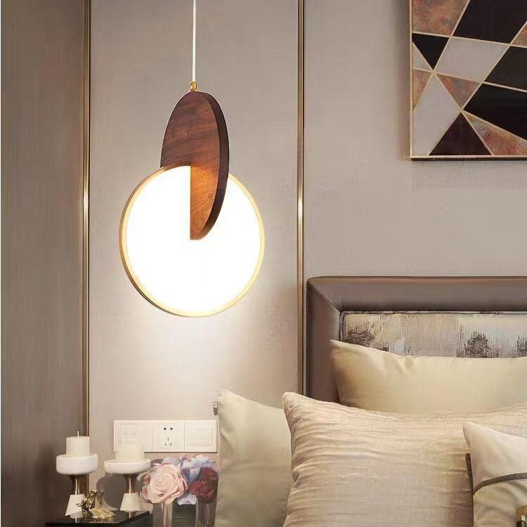 新中式简约胡桃木LED吊灯卧室床头创意飞碟吊灯氛围感吊灯床头灯,模玩/动漫/周边/娃圈三坑/桌游,文化/体育周边,淘宝优惠券,粉丝福利购,淘宝优惠卷