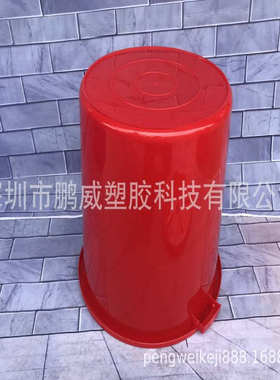 环保食品级红色大圆桶 加厚板PP全新储存大白桶65升多功能大水桶