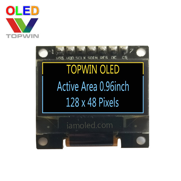 0.96英寸oled双色模块7针TW128640960AB模组排针黄蓝光3/4SPI+IIC