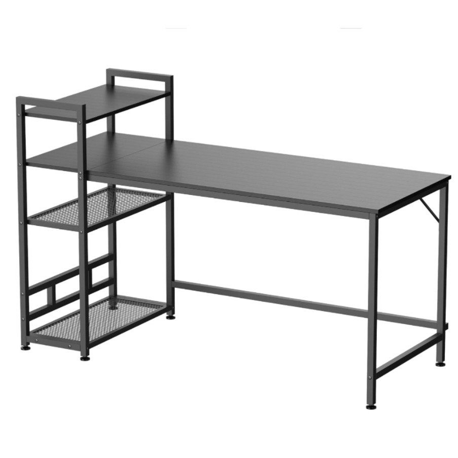 现代简约风格办公桌卧室家庭卧室带4层储物架铁网设计坚固耐用,模玩/动漫/周边/娃圈三坑/桌游,文化/体育周边,淘宝优惠券,粉丝福利购,淘宝优惠卷