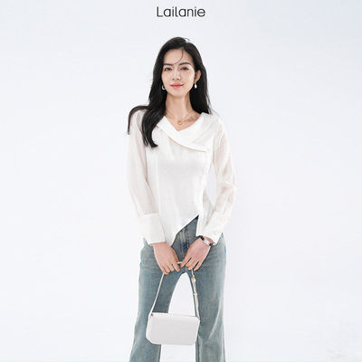 lailanie不对称斜交领小衫设计感长袖薄款衬衫上衣女2026新款夏季