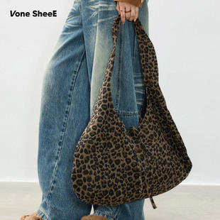 豹纹包包复古单肩大容量托特包女2025初春 昕怡专享