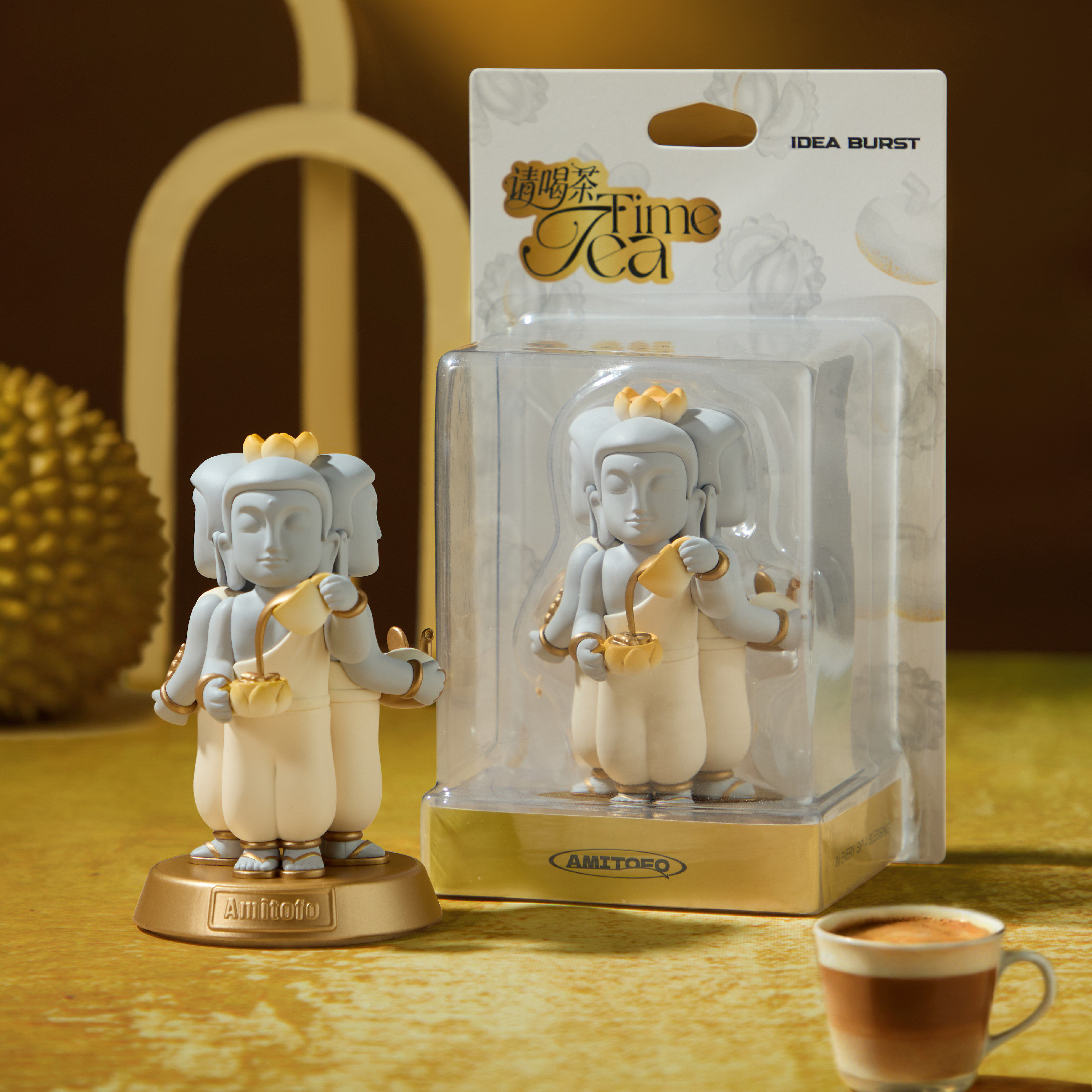 可旋转·请喝茶tea time120%吊卡 12cm潮流玩具