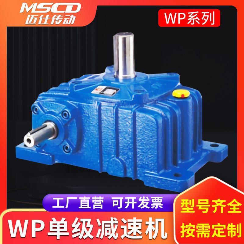 wp双级减速机蜗轮斜齿高精密齿轮220v小型双轴输送带直流减速机