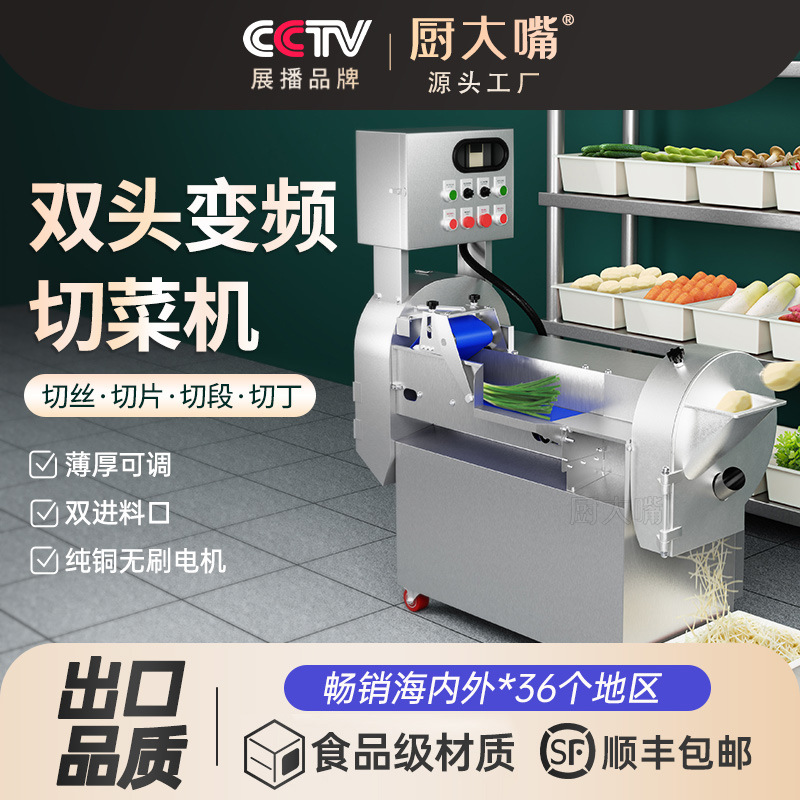 厨大嘴多功能切菜机商用土豆切丝切片机全自动葱花韭菜切丁切段机