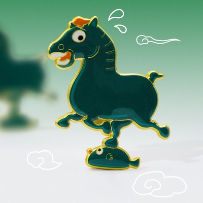甘肃省博物馆文创绿马冰箱贴卡通马踏飞燕留言贴备忘贴兰州纪念品