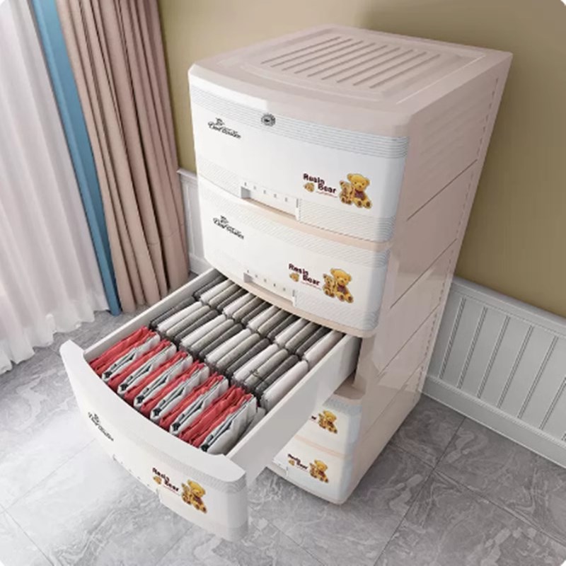 加深大号抽屉式收纳柜塑料儿童衣柜宝宝整理箱储物柜多层五斗柜子