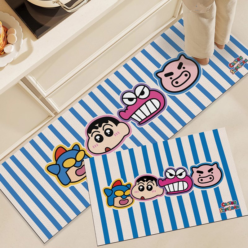 卡通小新厨房地垫硅藻泥吸水吸油脚垫免洗防滑可裁剪防污长条地毯