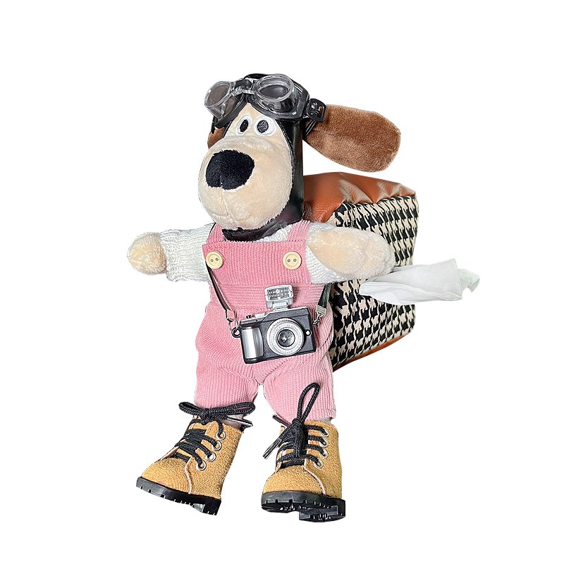 车载纸巾盒挂式创意可爱掌门狗车内汽车饰品摆件车用扶手箱纸抽盒