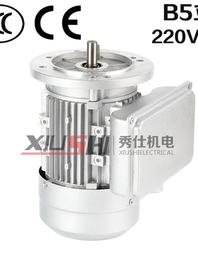 秀仕单相220V铝壳电动机 国标全铜异步电动机 YL7114 250W B5 B14