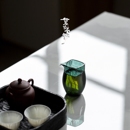 慕兮高硼硅玻璃泡茶小四方公道杯高档精致轻奢简约透明分茶器茶海
