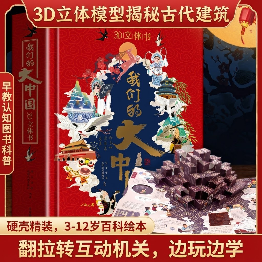 青葫芦3-12岁儿童早教科普百科绘本我们的大中国儿童3D立体书益智玩具读物古代建筑边玩边学硬壳精装启蒙认知书小学生课外阅读书籍,书籍/杂志/报纸,社会科学其它,淘宝优惠券,粉丝福利购,淘宝优惠卷