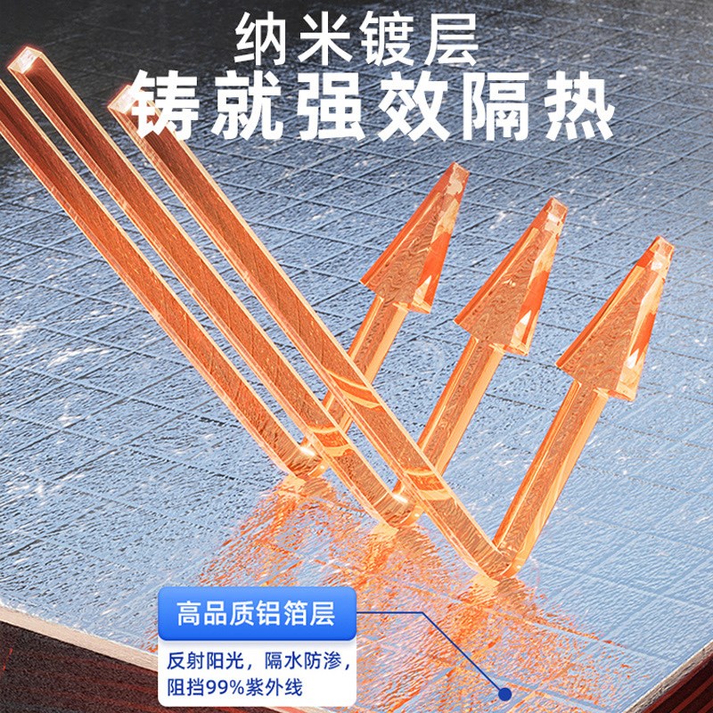 压花铝箔橡塑保温棉自粘背v胶楼顶彩钢瓦隔热耐高温阻燃雨棚隔音