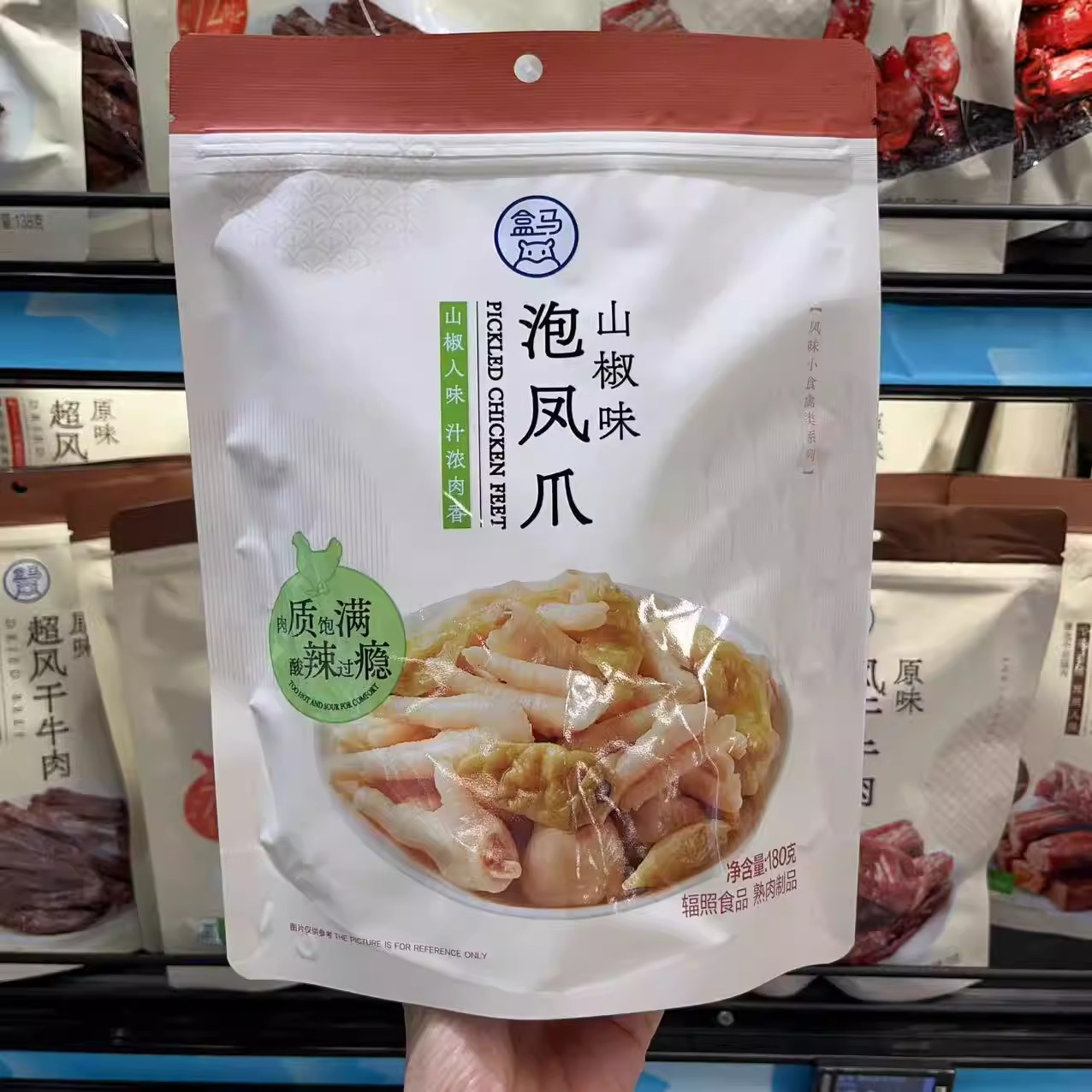 盒马泡椒凤爪山椒味180g独立包装图片