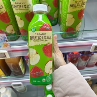 盒马HPP有机红富士苹果汁 750mL美味鲜榨风味饮料3.11到期