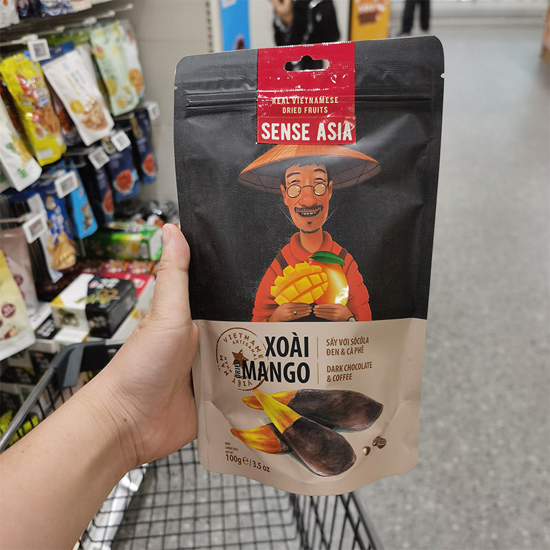 盒马超市SENSE ASIA黑巧克力涂层芒果干100g越南进口果脯果干零食