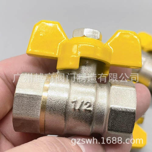 外丝蝴蝶柄铜球阀手柄蝶双内牙内外丝铜球阀电镀高温球阀蝶阀开关