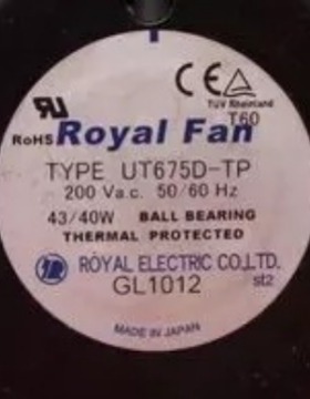 现货ROYAL FAN TYPE UT675D-TP 200VAC 43/40W 172*150*55质保2年