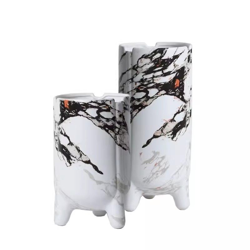 新中式水墨陶瓷花纹花瓶直筒高脚花器酒店客厅插花样板间软装,模玩/动漫/周边/娃圈三坑/桌游,文化/体育周边,淘宝优惠券,粉丝福利购,淘宝优惠卷