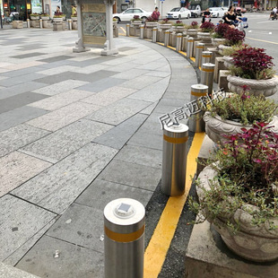 景区停车场阻拦汽车液压升降防撞柱不锈钢成品车挡小区学校伸缩桩