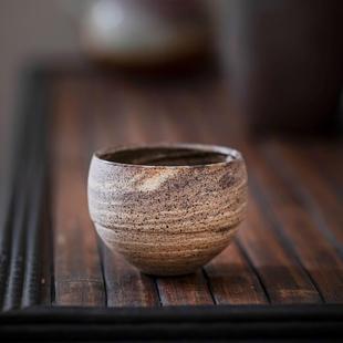 鸡心杯 柴烧杯纯手工主人杯柴烧粗陶主人杯高端茶具古风茶具