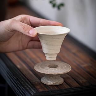 霄志杯 柴烧杯纯手工主人杯柴烧粗陶主人杯高端茶具古风茶具