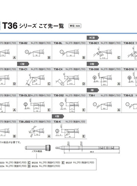 全新日本HAKKO白光T36-B T36-B2  T36-BL/BC1/BC2/BC3/C1烙铁头