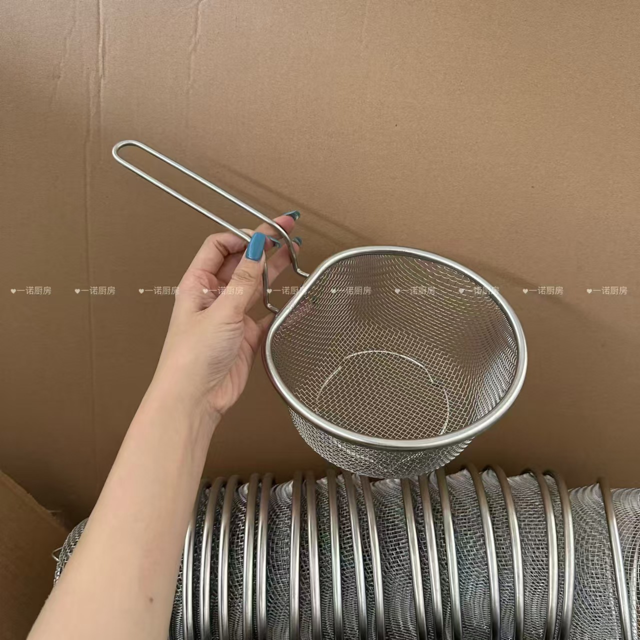 一诺厨房家用火锅漏勺厨房漏网过滤网多功能捞面条油炸漏筛不锈钢