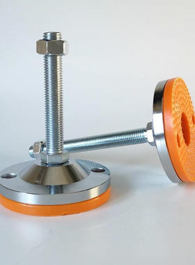 防滑橙色橡胶重型调节脚调整块脚轮设备支撑脚m24