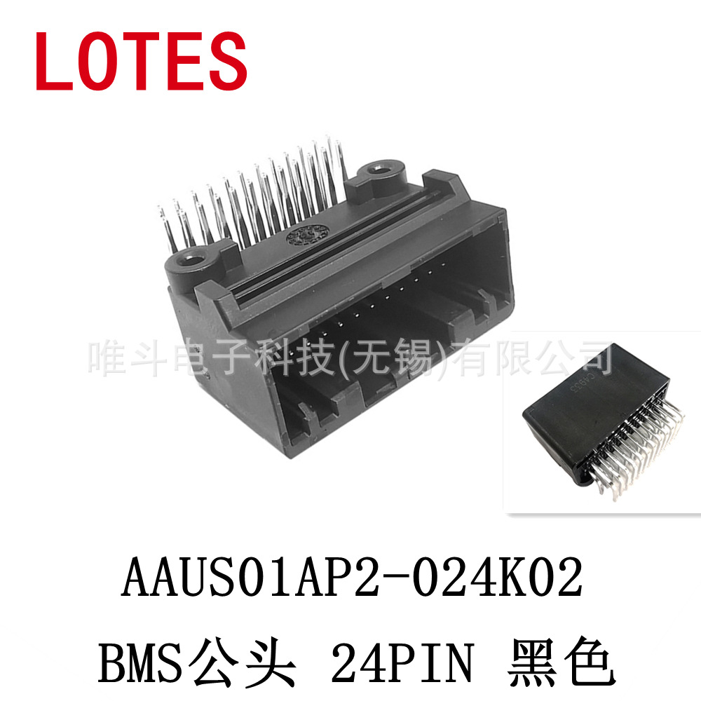 LOTES嘉泽 AAUS01AP2-024K02 汽車BMS公头 24PIN 黑色 AAUS01AP2