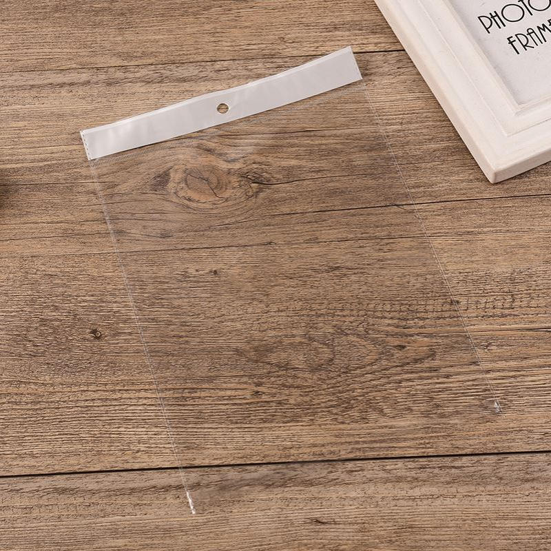 透明自封袋 100个/包起批 白色卡头花刀不干胶自粘塑料薄膜袋