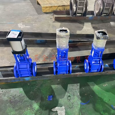 气动陶瓷双闸板阀Z644TC-16C DN250 法兰连接耐磨输灰出料阀