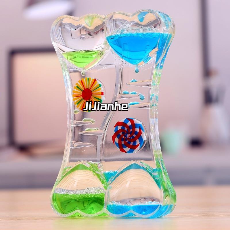 油漏玩具创意塑料漏斗动物油水滴液体沙漏摆件动感计时器儿童礼物
